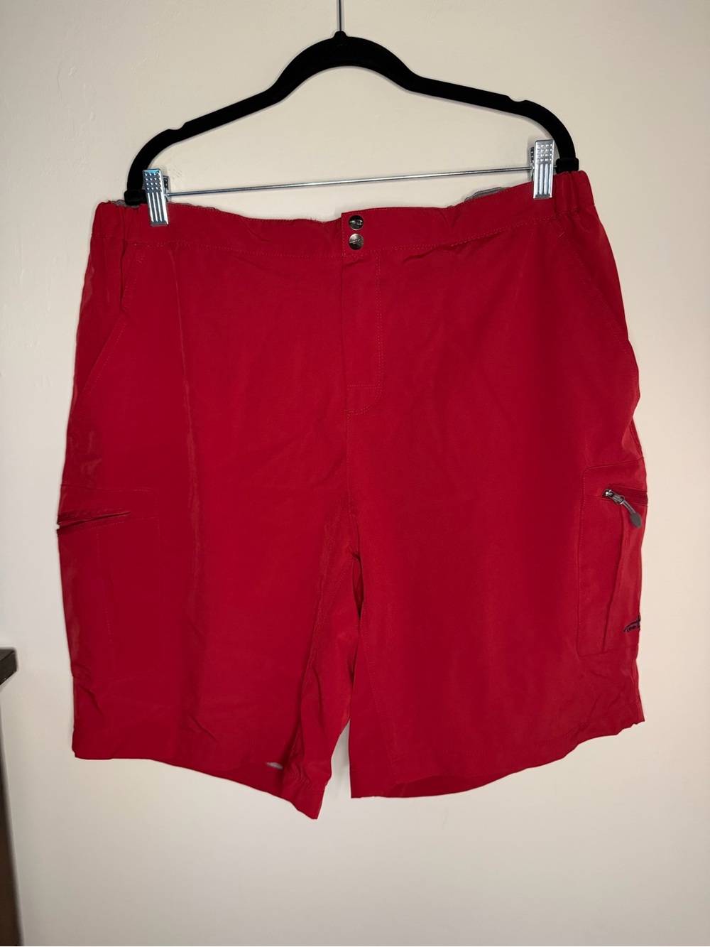 Men's Red Swim Hybrid Shorts with Zip Pockets